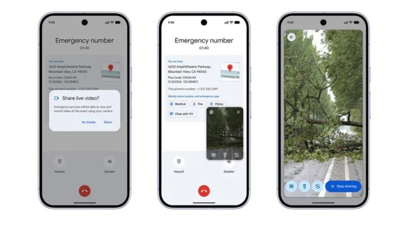 Videollamada en directo para contactar con los servicios de emergencias en Android.