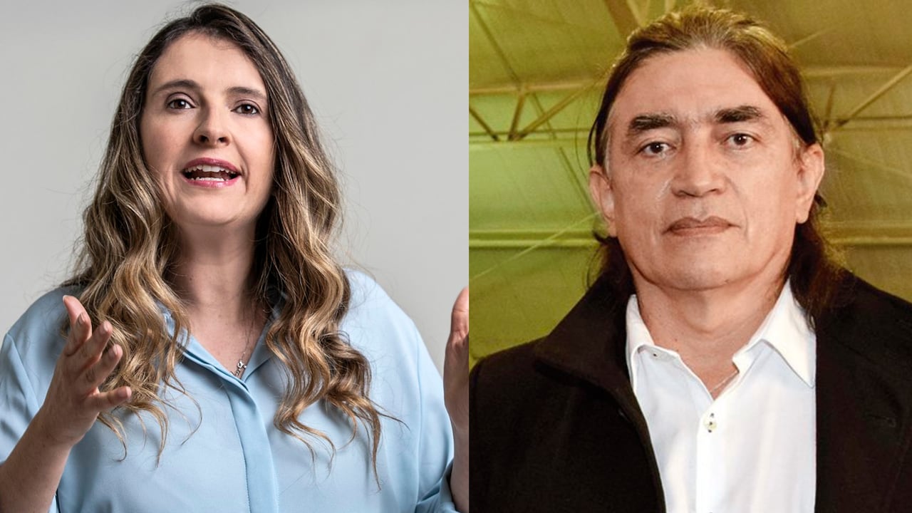 Paloma Valencia, senadora del Centro Democrático, y Gustavo Bolívar, senador del Pacto Histórico.