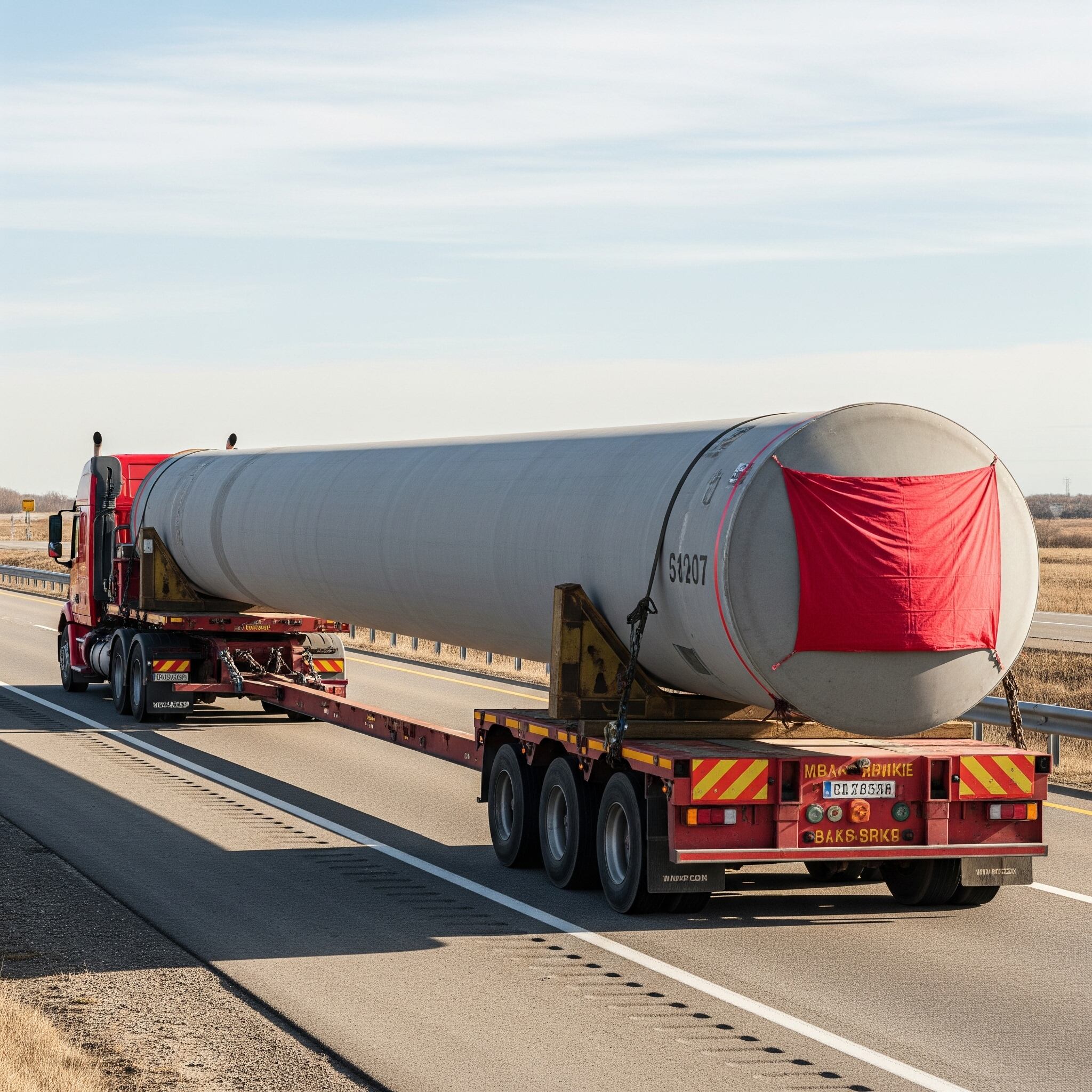 el trapo rojo es una señal para advertir que se transporta carga sobredimensionada.