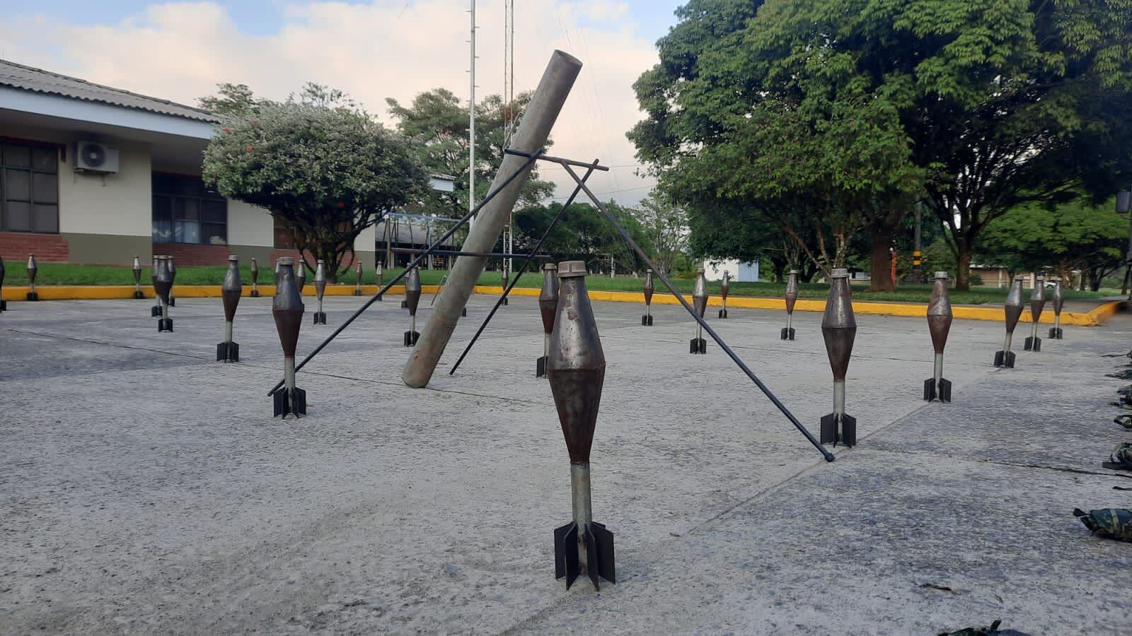 Material bélico incautado en Putumayo.