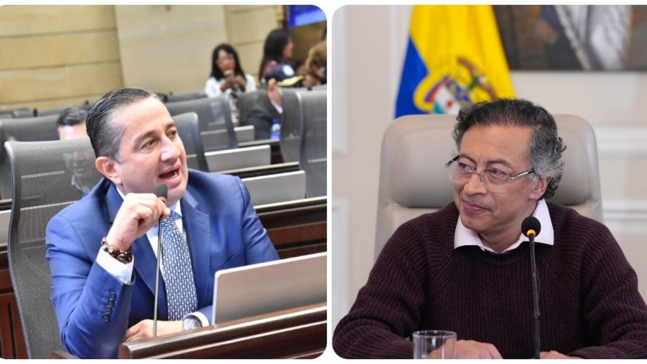Julio César Triana, representante de Cambio Radical, y el presidente Gustavo Petro.