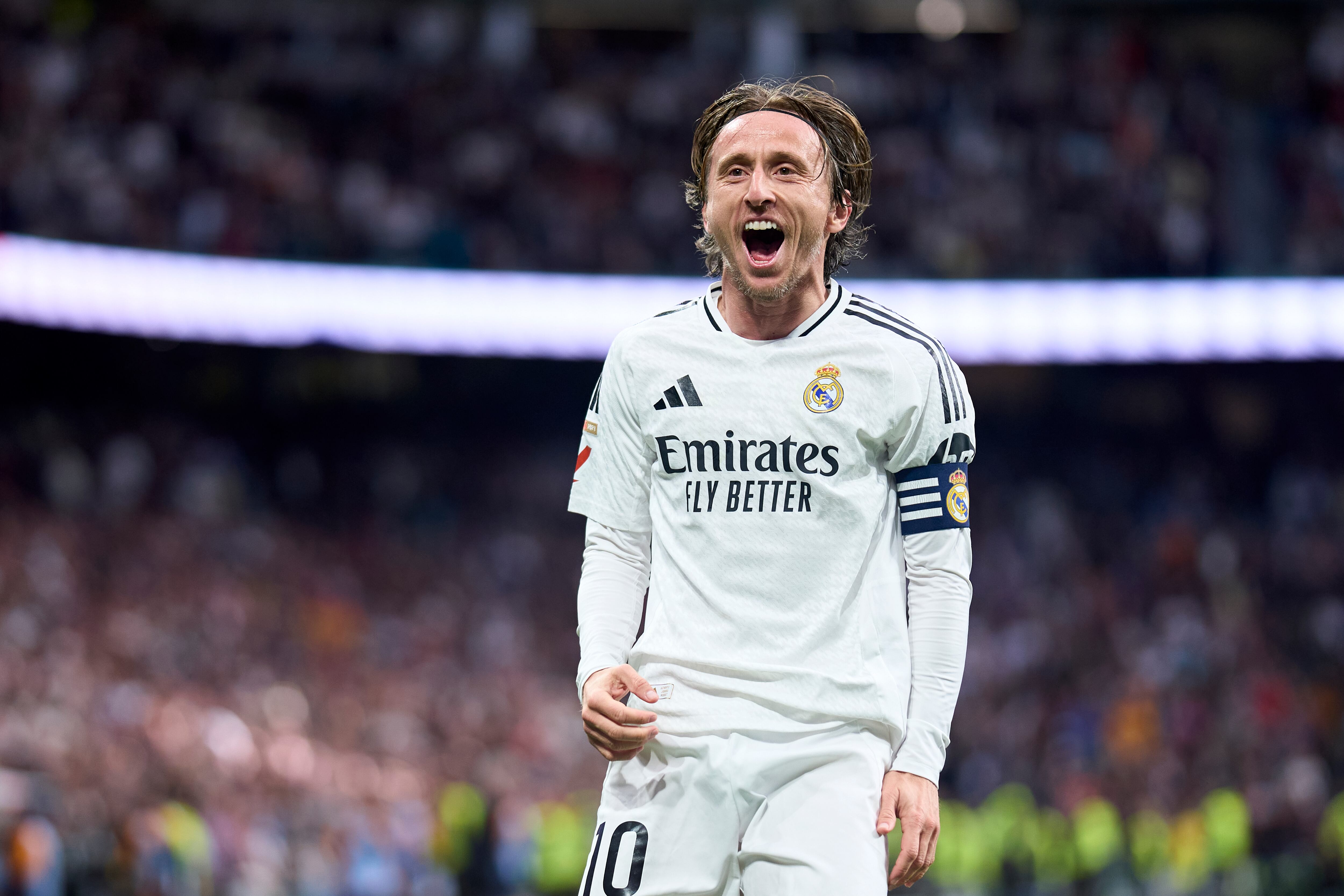 Luka Modric, feliz tras otra tarde mágica en el Bernabéu.