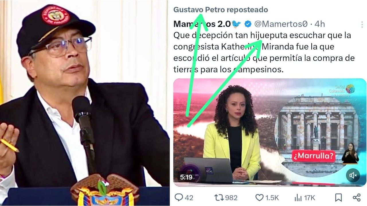 Presidente Gustavo Petro y polémico mensaje que replicó
