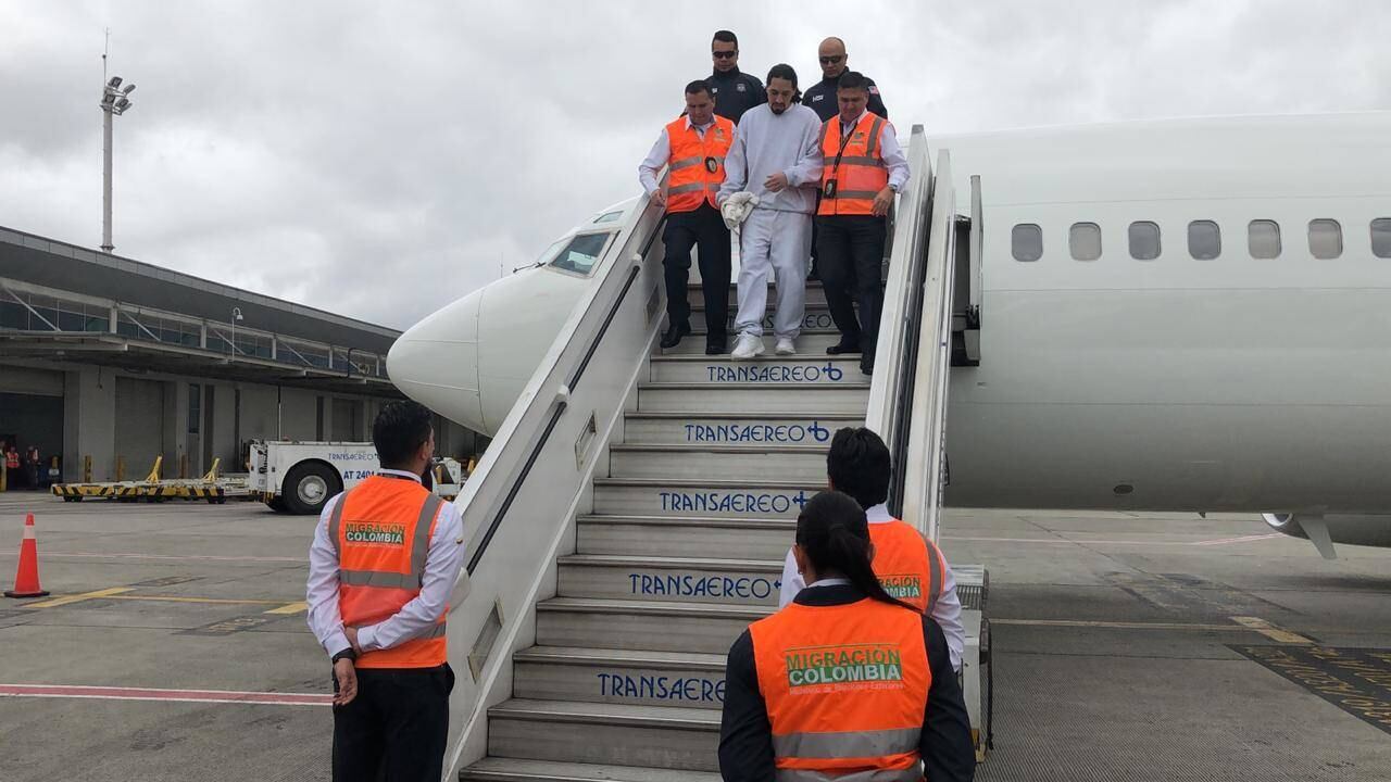 El regreso de David Murcia Guzmán a Colombia. (Migración Colombia).