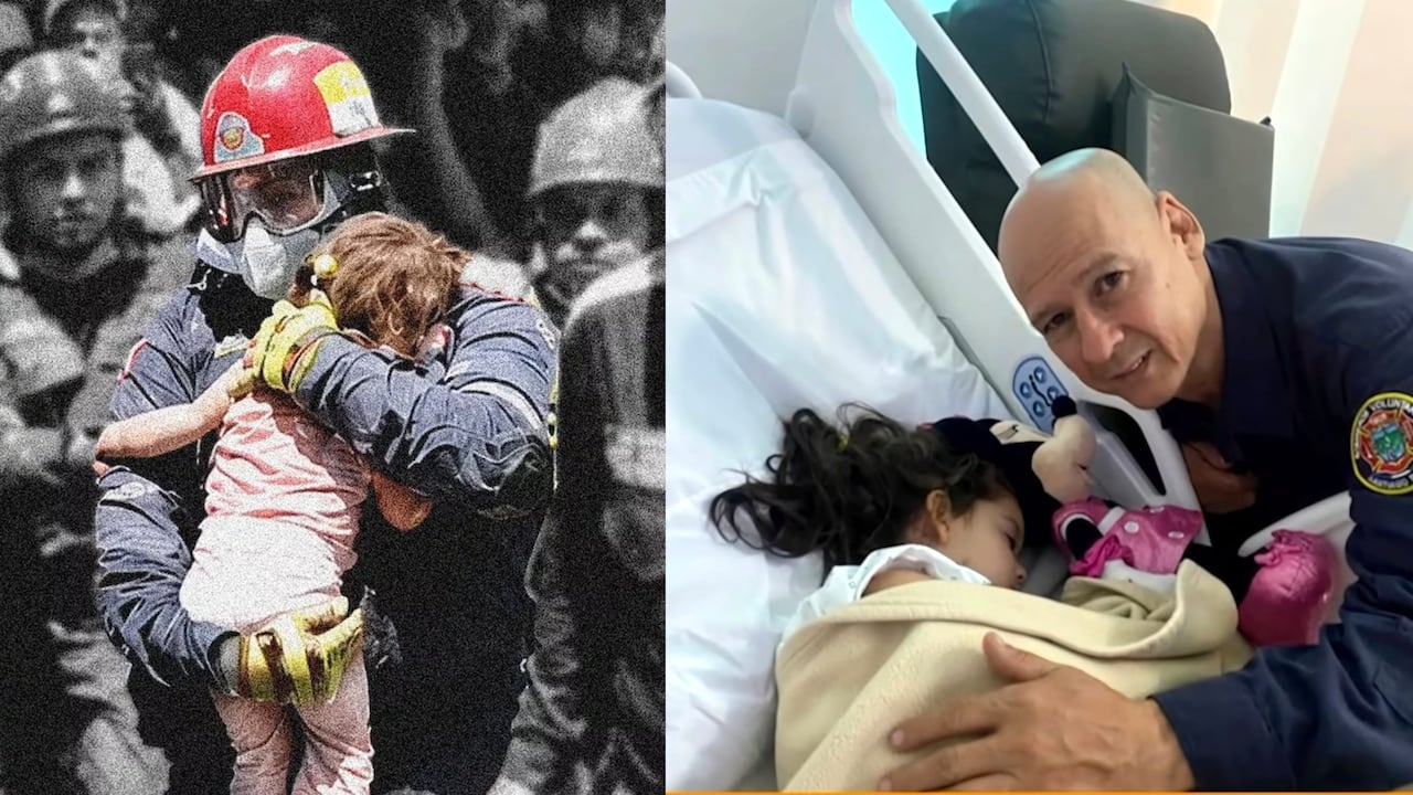 Reencuentro de la pequeña Sofía y el cuerpo de bomberos en Cali