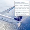 Imagen avión y comunicado oficial de la aerolínea Copa Airlines