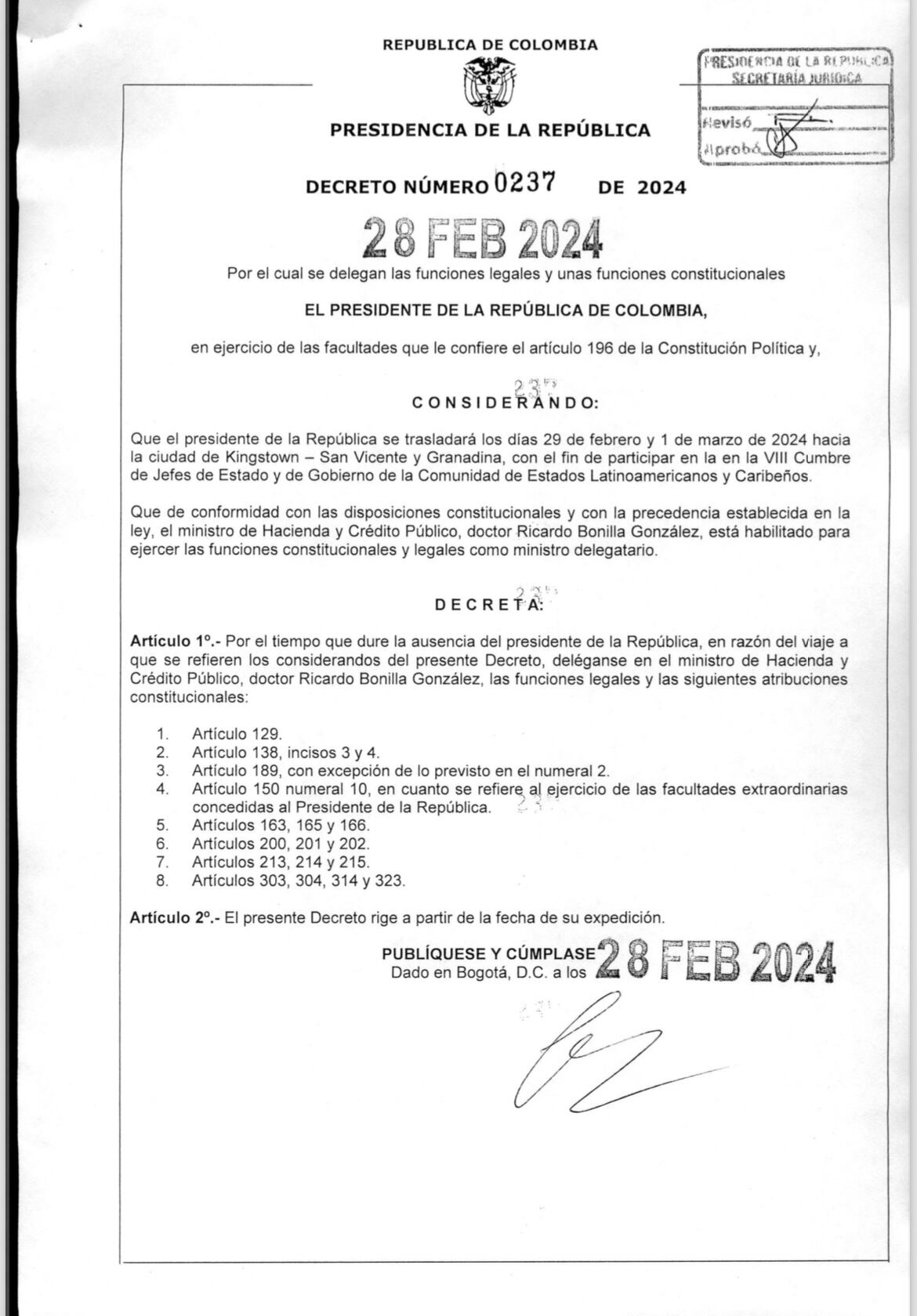 Decreto presidente Petro