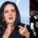 María Fernanda Cabal y el momento en el que Petro le entregó el sombrero a María José Pizarro.