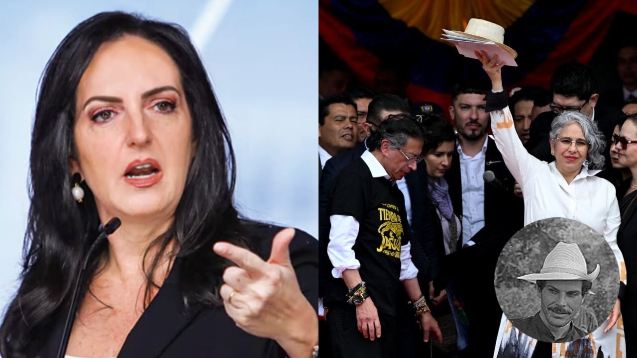 María Fernanda Cabal y el momento en el que Petro le entregó el sombrero a María José Pizarro.