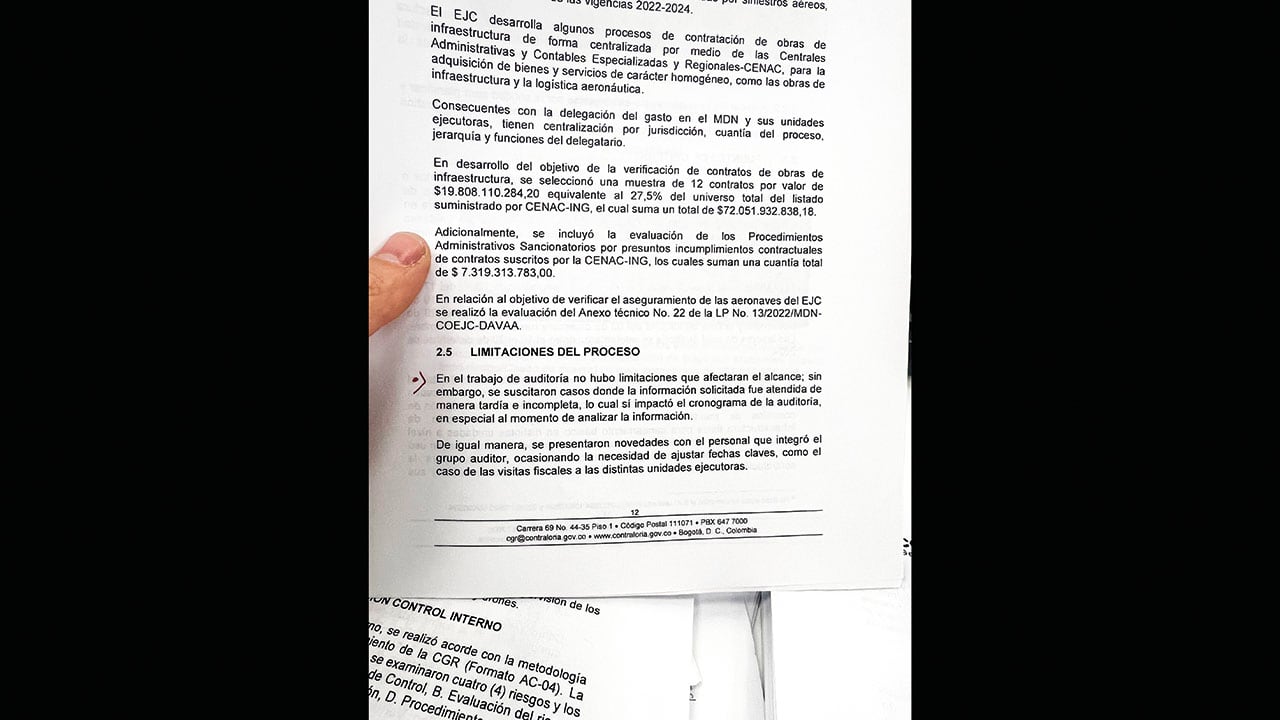 La Contraloría reportó varios inconvenientes que tuvo con el Comando de Ingenieros para poder desarrollar una auditoría en la que se verifican daños al patrimonio.