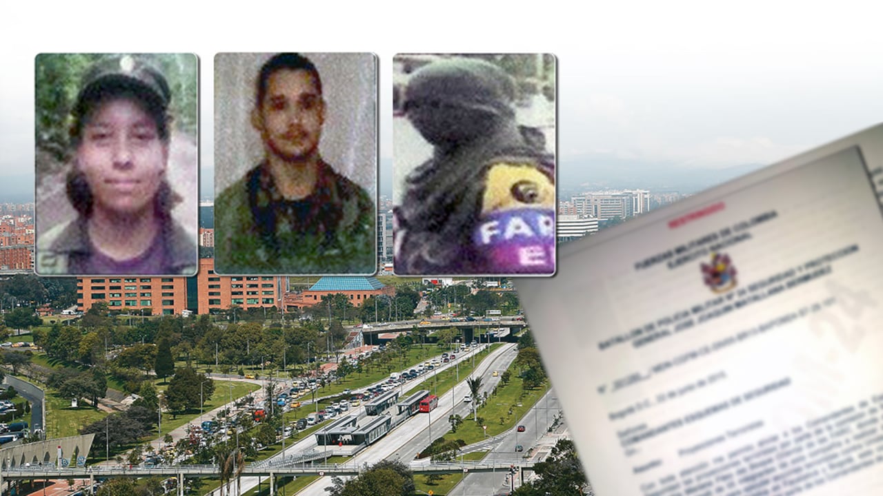 Los guerrilleros que realizarían las tareas de inteligencia, de izquierda a derecha: alias 'Paola', alias 'Guillermo' y alias 'Holmes El Mocho'.