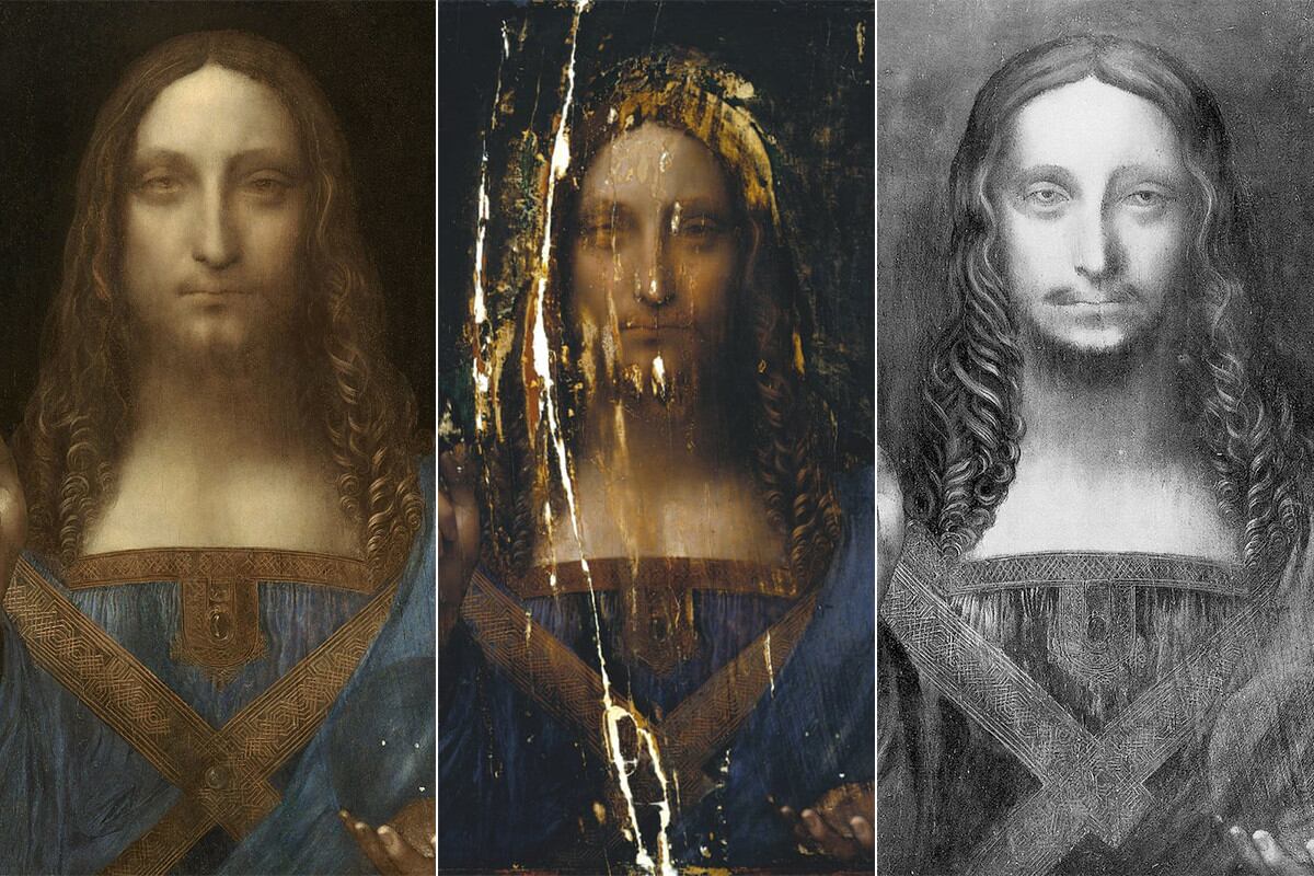 Cuadro: Salvator Mundi, atribuído a Leonardo Da Vinci. Museo de Louvre (París).