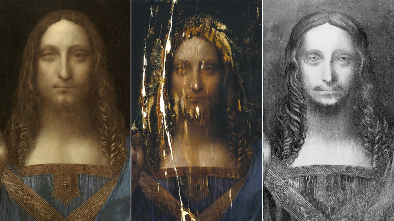 Cuadro: Salvator Mundi, atribuído a Leonardo Da Vinci. Museo de Louvre (París).