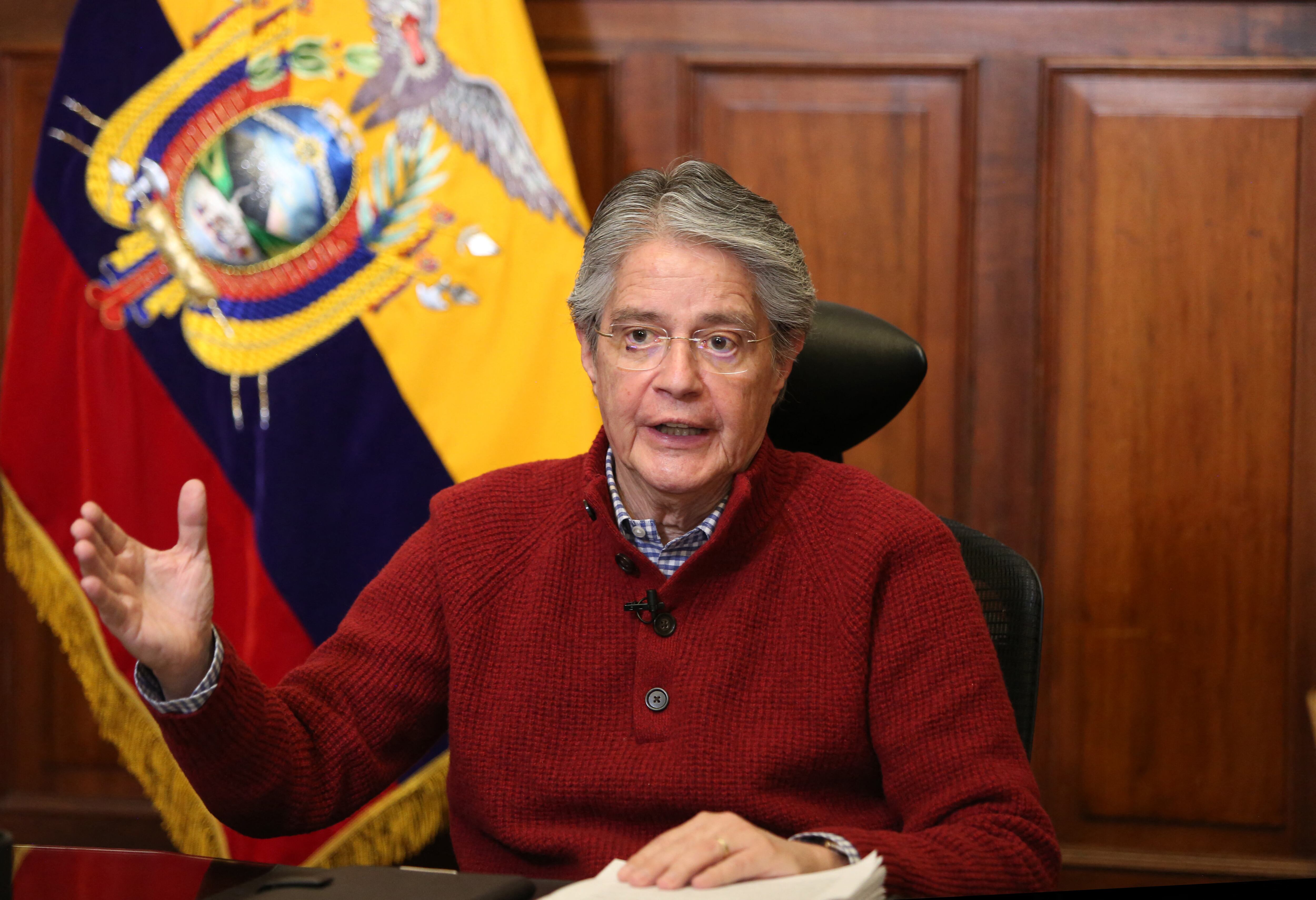 El presidente de Ecuador, Guillermo Lasso, ha tenido que cambiar su gabinete de ministros luego de varias renuncias. Foto: AFP.