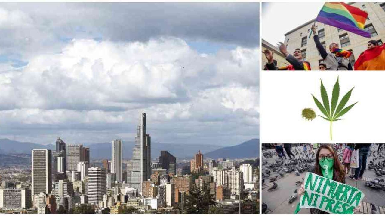Bogotá es la ciudad más liberal. En temas como el aborto, el consumo de marihuana, el matrimonio de parejas del mismo sexo y la homosexualidad.