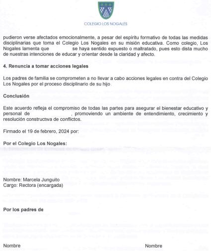 El Colegio Los Nogales le planteó a los padres de dos de los menores de edad expulsados terminar el año escolar (de calendario B) en una institución alterna.