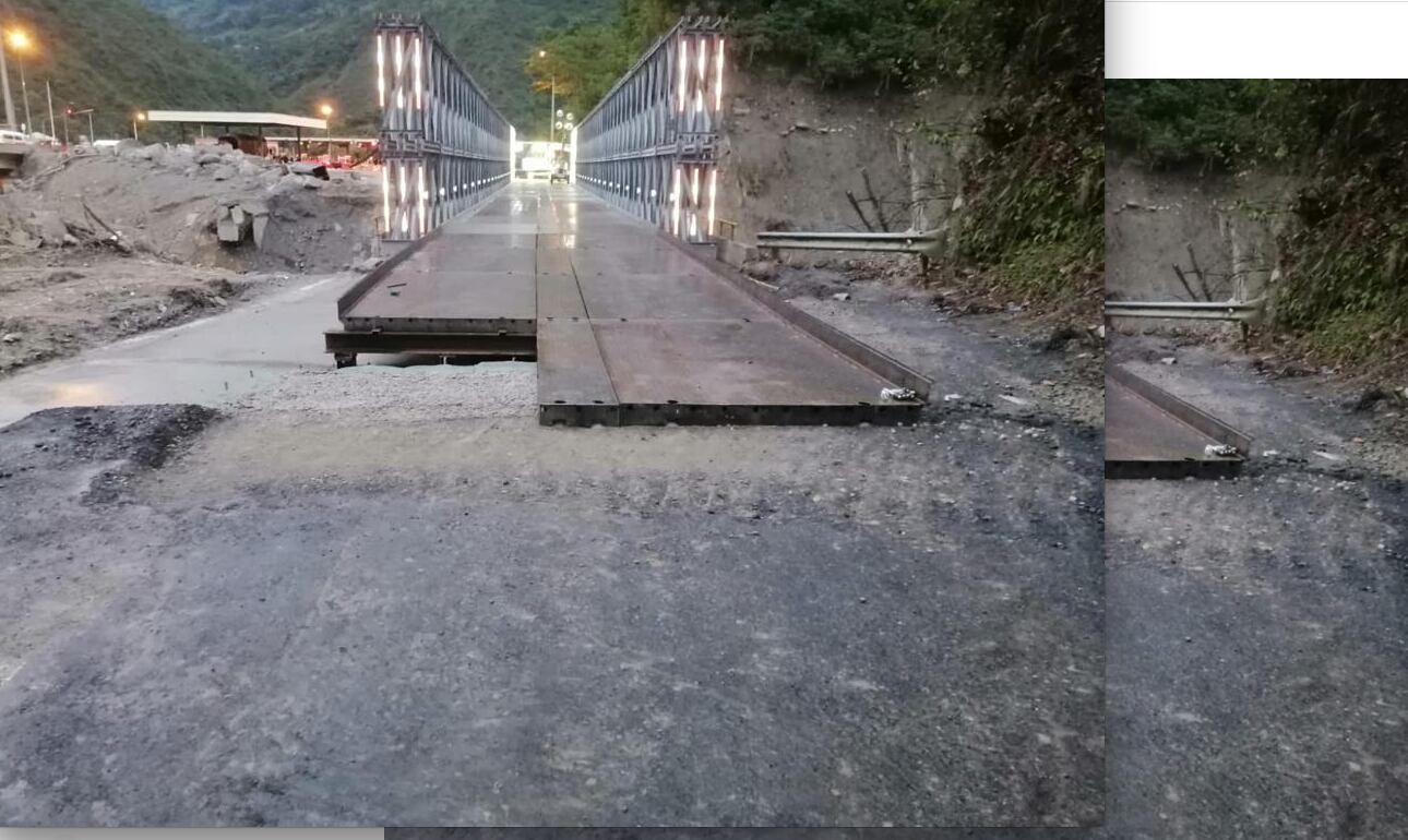 Puente provisional Quetame, el segundo que se abrirá, luego de ocurrida de una emergencia que dejó incomunicado al centro del país con la Vía al Llano.