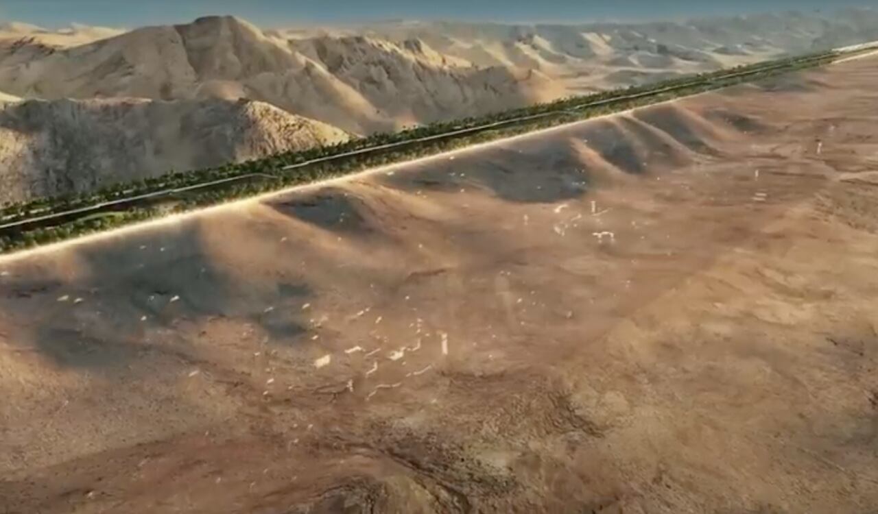 Una línea de 170 kilómetros será el diseño de esta ciudad del futuro que se construye en Arabia Saudita