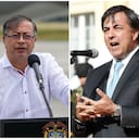 Exregistradores Alexander Vega, Juan Carlos Galindo y el presidente Gustavo Petro