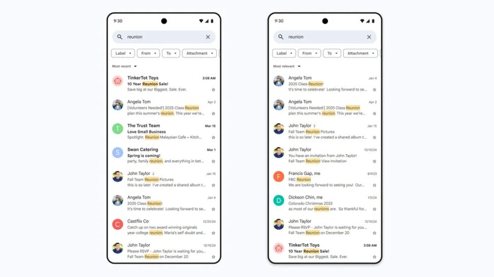 Gmail se actualiza para que encontrar correos sea más fácil, sin importar su cantidad.