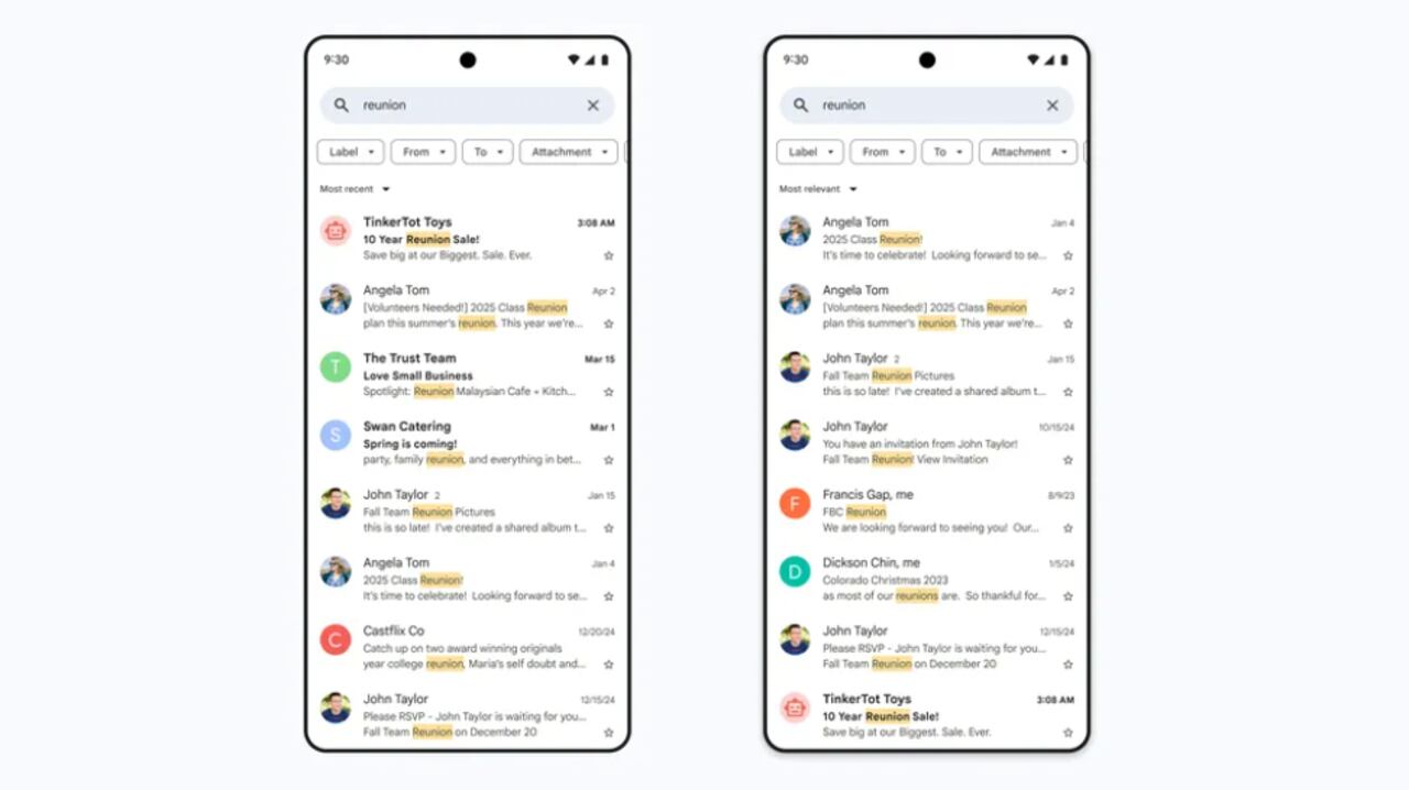 Gmail se actualiza para que encontrar correos sea más fácil, sin importar su cantidad.