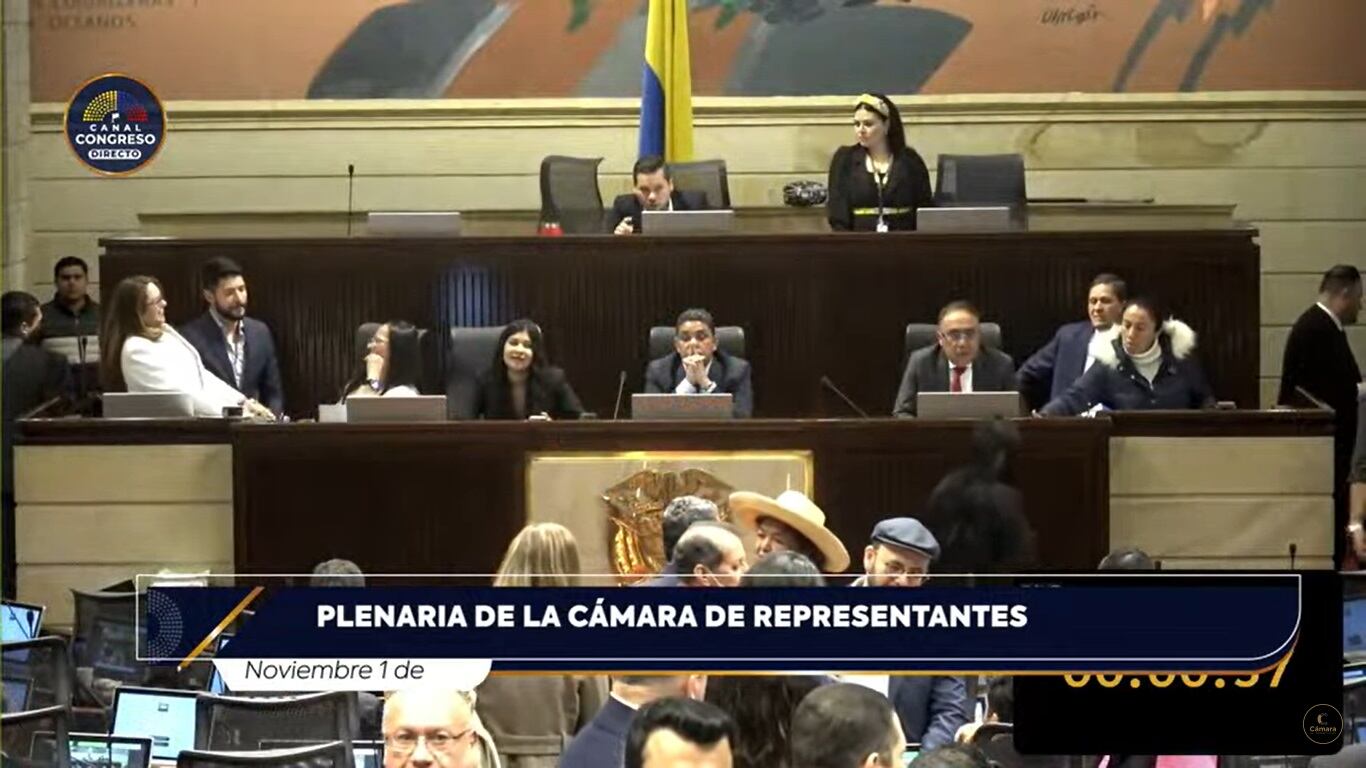 Segundo debate de la reforma a la salud en la Cámara de Representantes. Noviembre 1 de 2023. Captura en pantalla transmisión Congreso