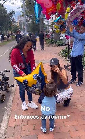 Valerie Domínguez publicó un tierno video mientras buscaba globitos con su hijo Thiago.