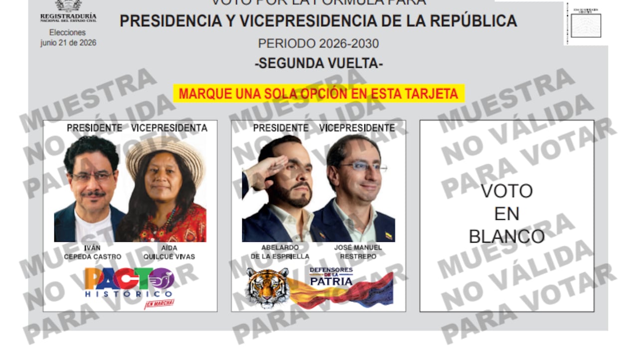 Tarjetón segunda vuelta.