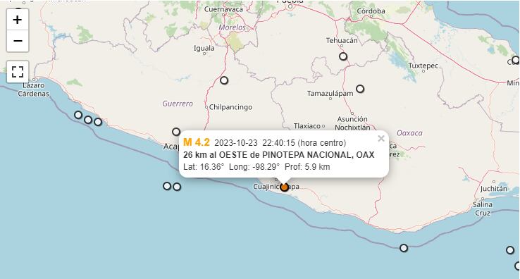 Uno de los sismos se registró en el Estado de Oaxaca