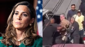 Congresista María Elvira Salazar y el momento de la detención del opositor.