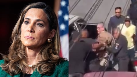 Congresista María Elvira Salazar y el momento de la detención del opositor.