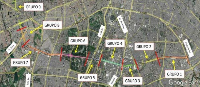 Así está dividido el proyecto de la troncal de la Avenida 68.