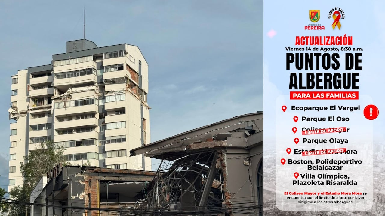 Pereira mantiene habilitados varios puntos de albergue para atender a las familias afectadas por el terremoto del 10 de agosto.