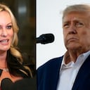 Stormy Daniels, actriz de cine para adultos, y Donald Trump, expresidente de Estados Unidos.