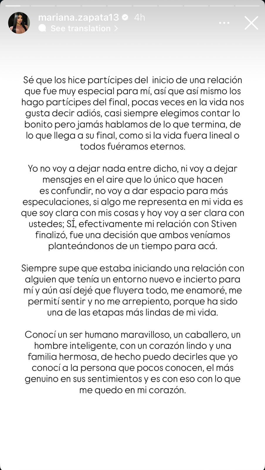 Mariana Zapata explicó por qué terminó su relación con el 'influencer' Mr. Stiven.