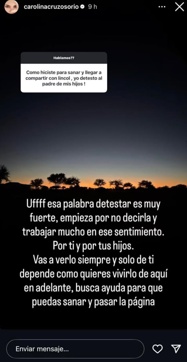 Carolina Cruz habló de cómo hace para llevar una buena relación con Lincoln Palomeque.