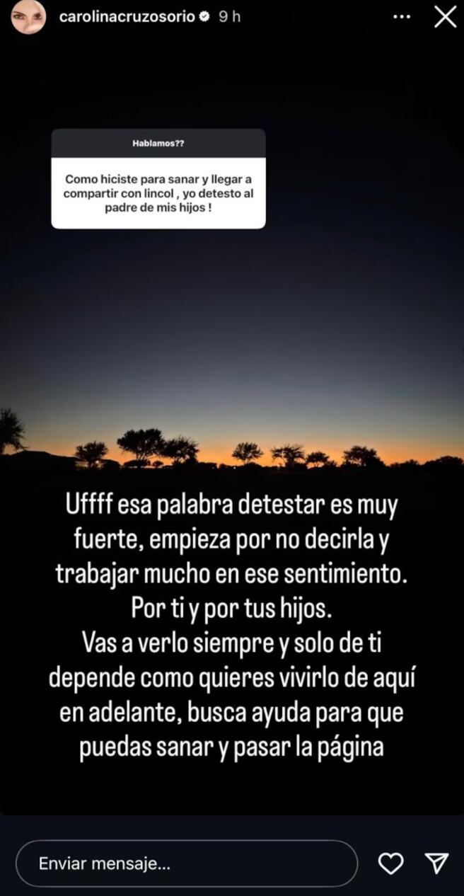 Carolina Cruz habló de cómo hace para llevar una buena relación con Lincoln Palomeque.