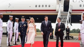 El canciller Omar Bula recibe al secretario de Estado de Estados Unidos, Marco Rubio, en Barranquilla, en el inicio de su visita a Colombia.