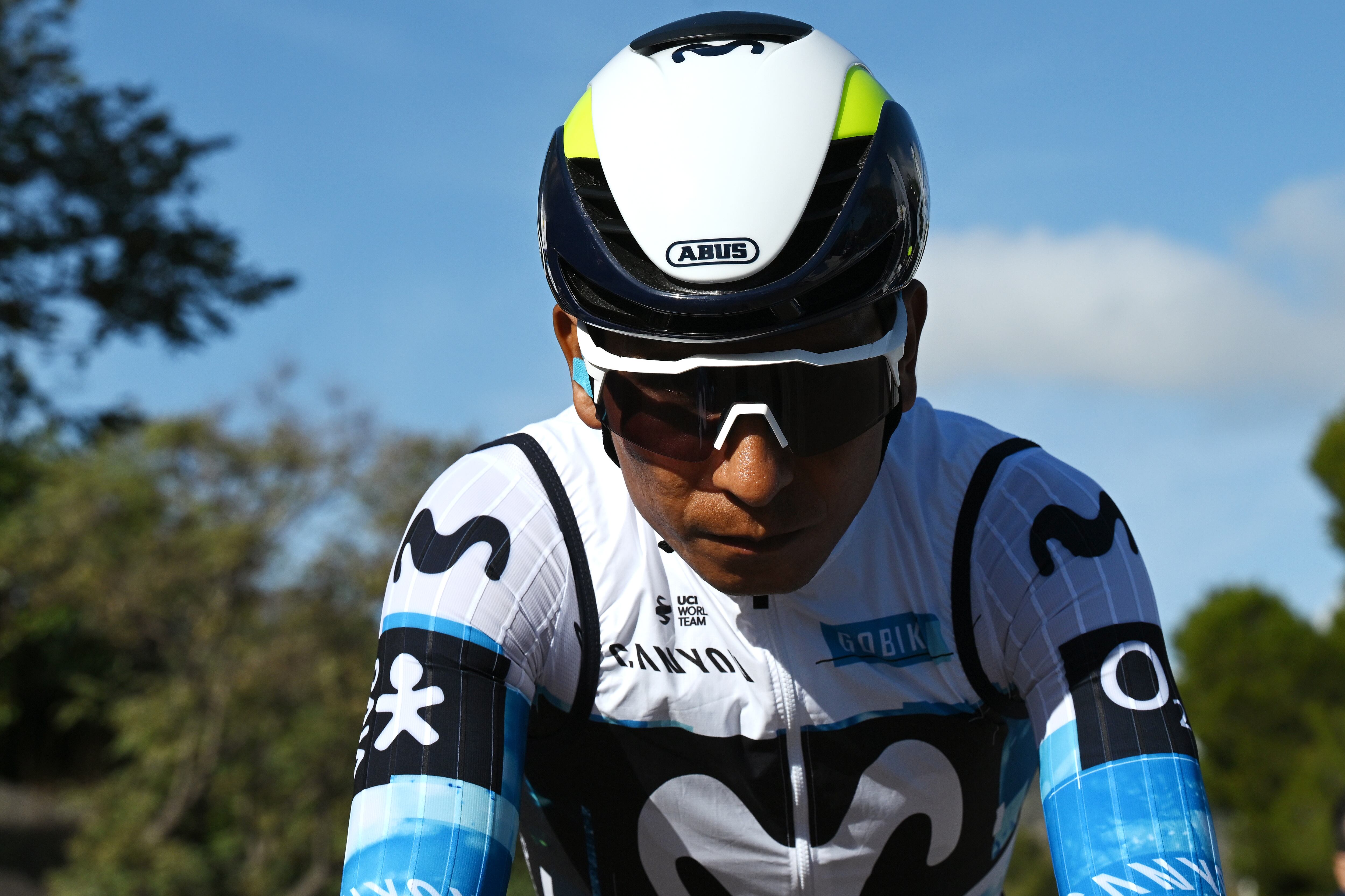 PALMANOVA- CALVIA, SPAIN - JANUARY 29: Nairo Quintana of Colombia and Movistar Team prior to the 34th Challenge Ciclista Mallorca 2025 - 24th Trofeo Calvia a 149.6km one day race from Palmanova to Palmanova on January 29, 2025 in Palmanova - Calvia, Spain. (Photo by Tim de Waele/Getty Images)