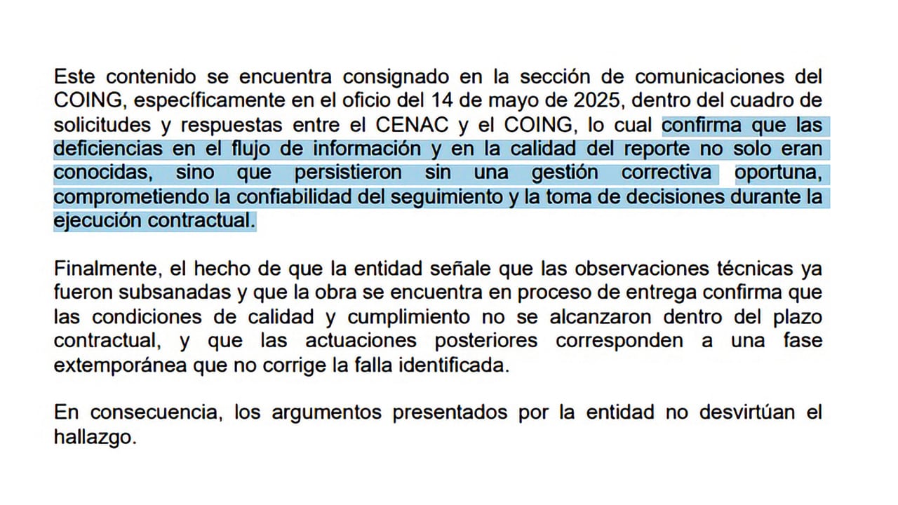 desastre en contratos.
