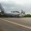 Avión presidencial en el aeropuerto de Tolú.