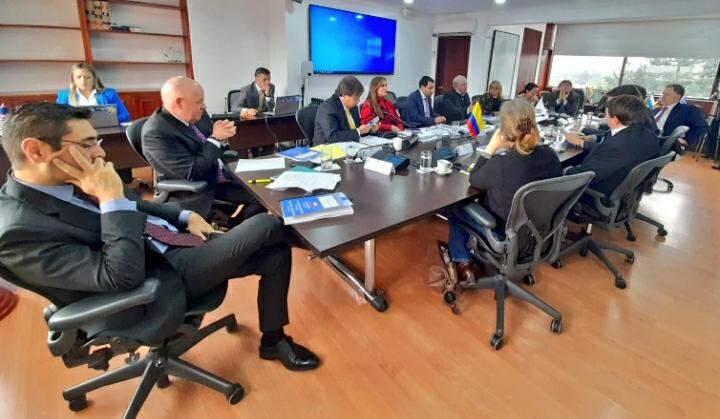 La reunión de la sala plena del CNE en la tarde de este lunes.