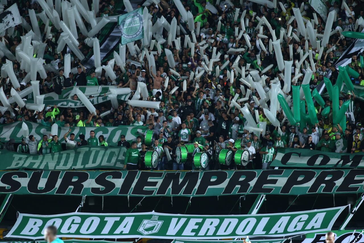 Atletico Nacional fans   during the BetPlay League match between Equidad v Atletico Nacional, in Bogota, Colombia, on January 29, 2020. (Photo by Daniel Garzon Herazo/NurPhoto via Getty Images)