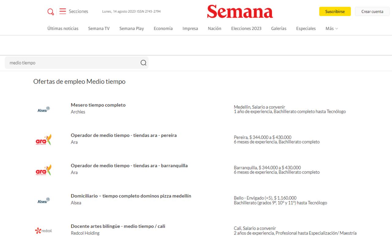 Ofertas de empleo de Semana.com