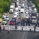 Bloqueo de camioneros en Medellín este 3 de septiembre.