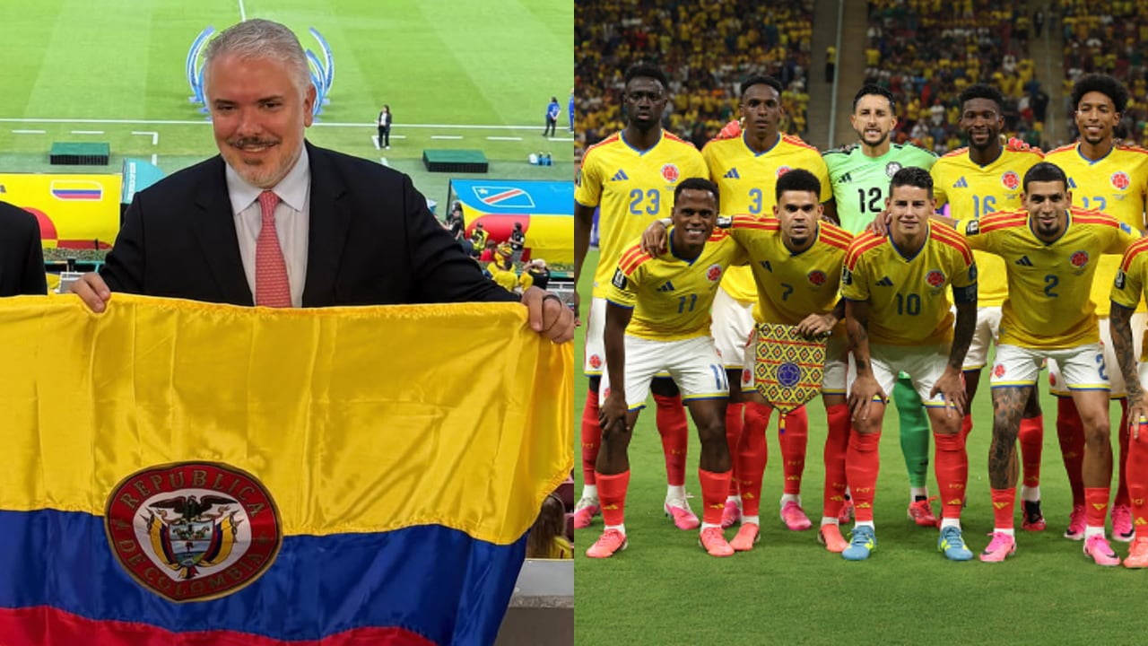 Iván Duque en el partido Colombia vs. RD Congo.