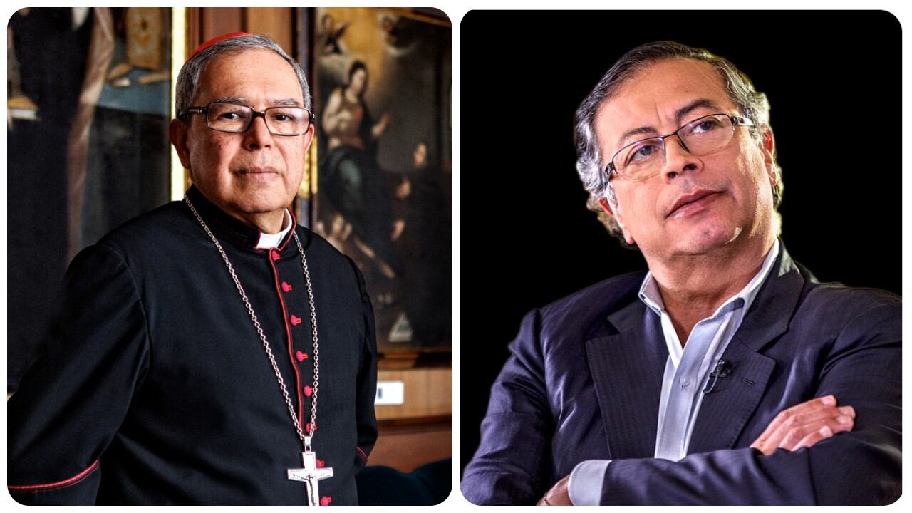 El cardenal Luis José Rueda y Gustavo Petro.