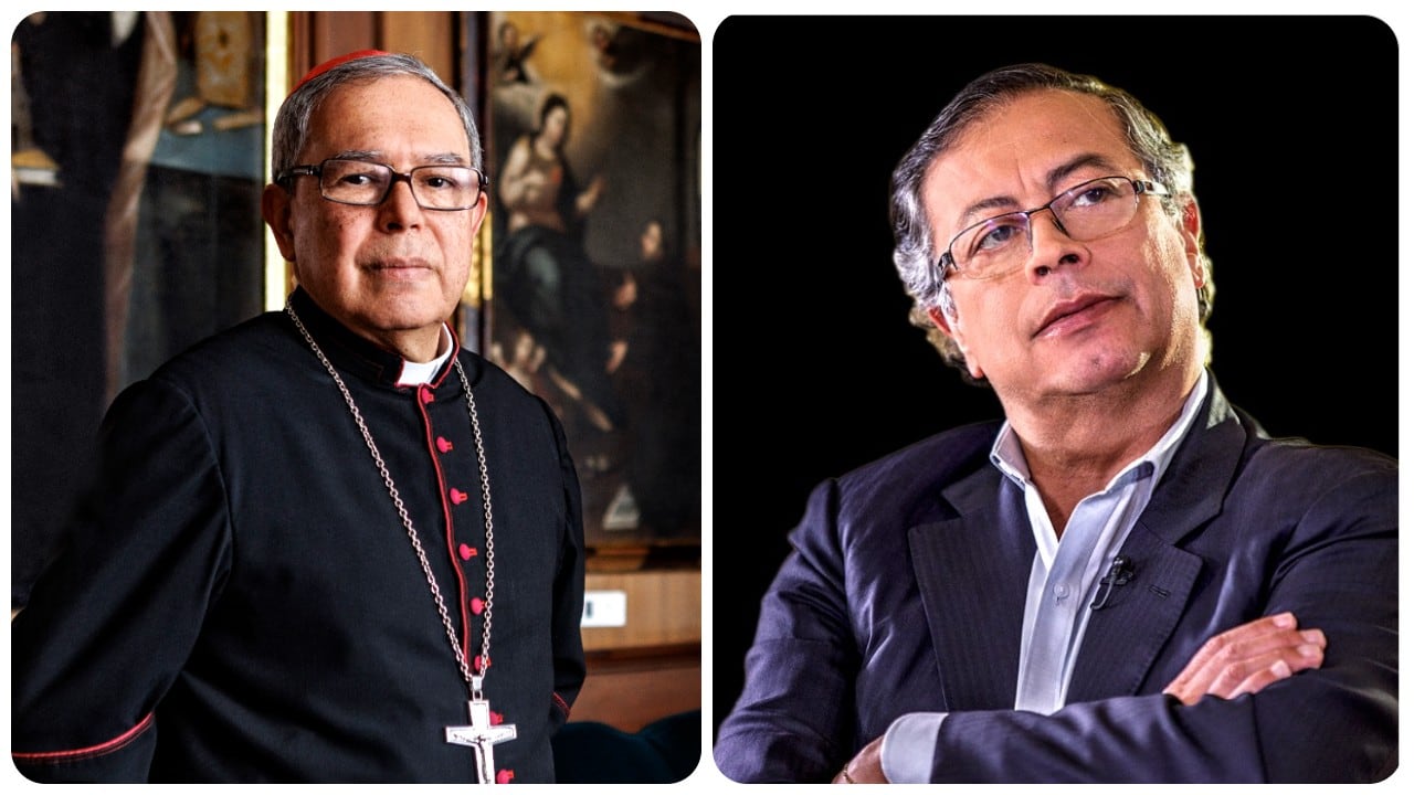 El cardenal Luis José Rueda y Gustavo Petro.