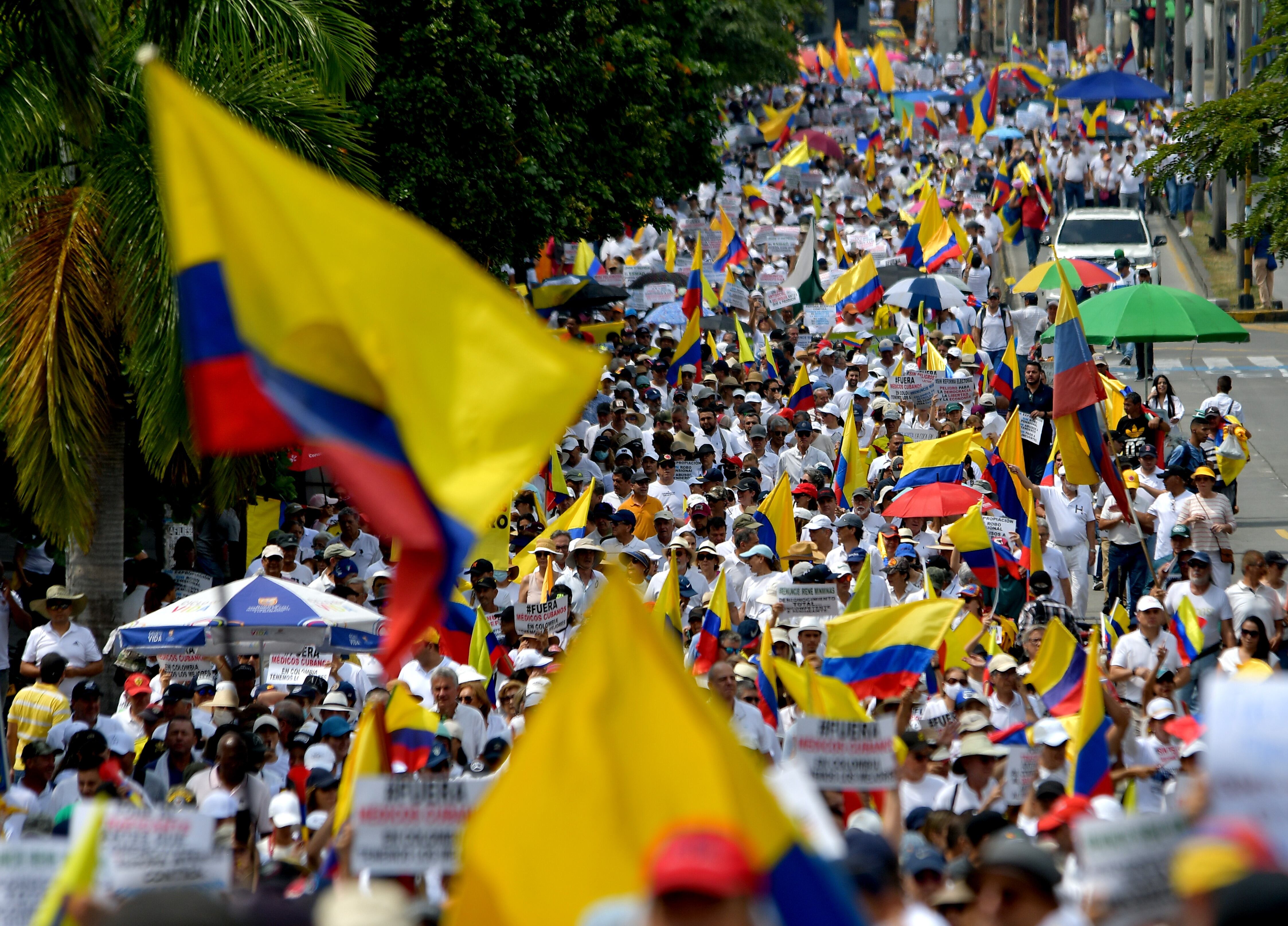 MARCHAS DE OPOSICIÓN EN CALI A GOBIERNO PETRO Y A LA REFORMA A LA SALUD