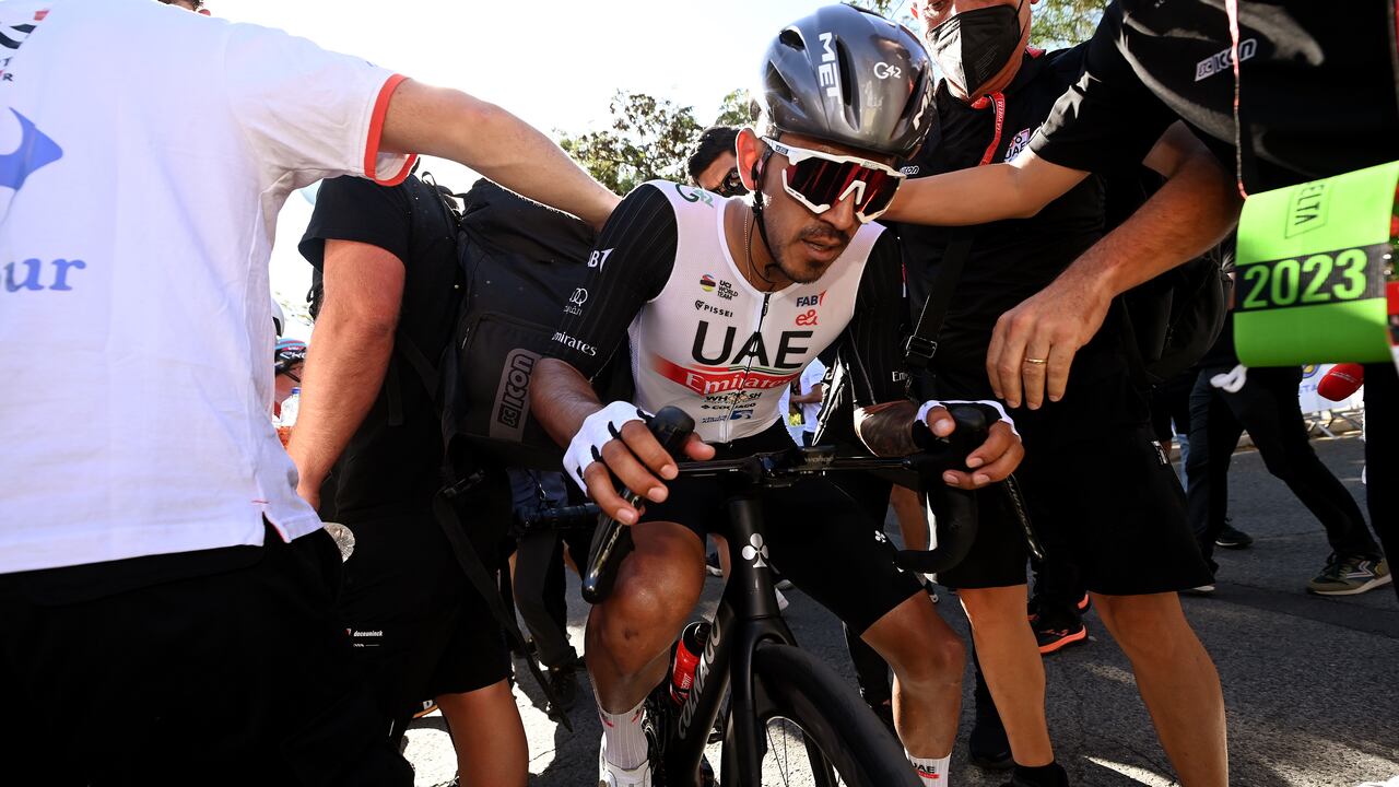El segundo clasificado, Juan Sebastián Molano Benavides de Colombia y UAE Team Emirates, tras la 78ª Vuelta a España 2023, Etapa 4, de 184,6 km desde Andorra la Vella a Tarragona / #UCIWT / el 29 de agosto de 2023 en Tarragona, España. (Foto de Tim de Waele/Getty Images)